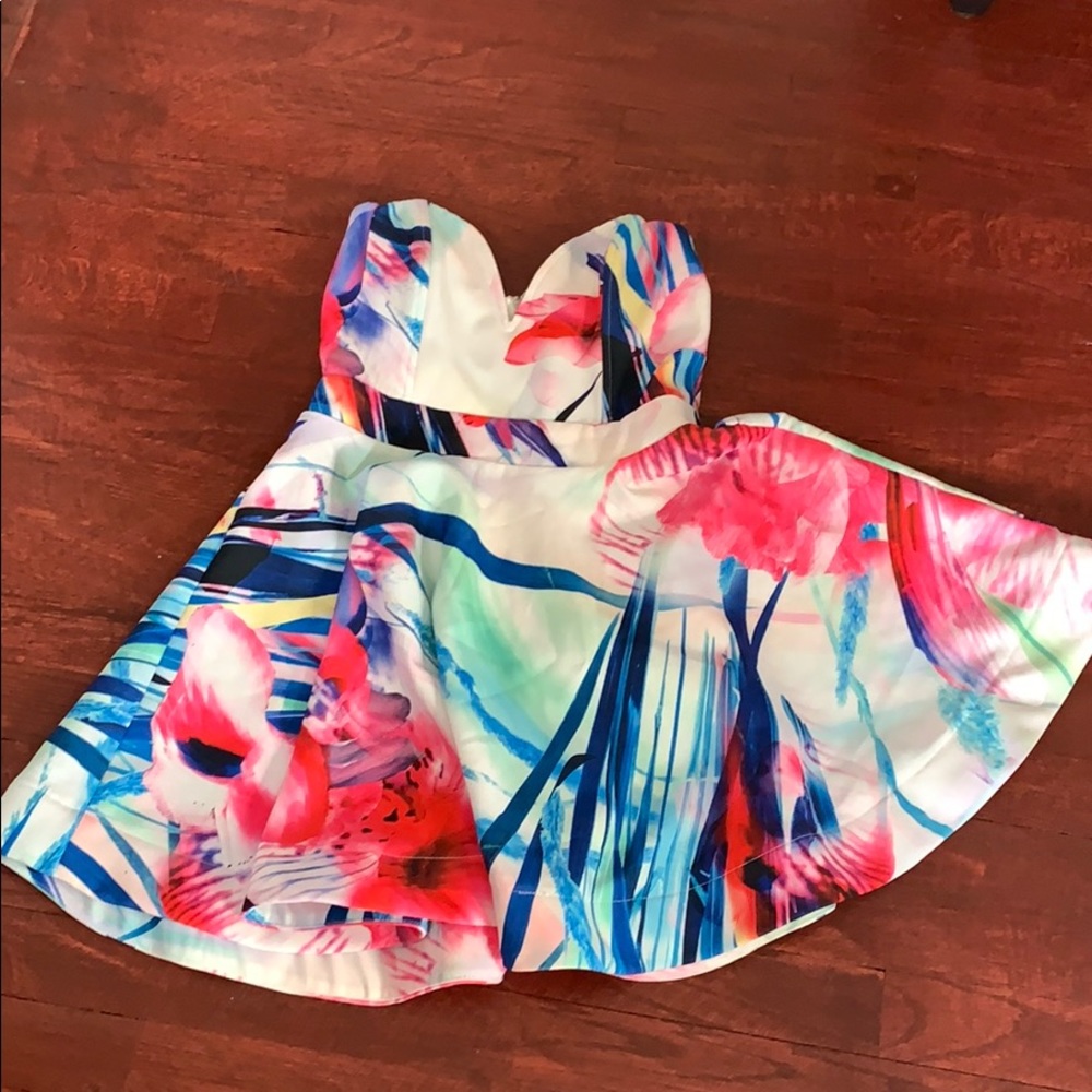 Colorful strapless dress